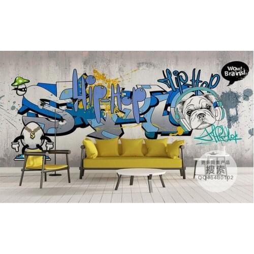 Custom photo mural 3d wallpaper Rock punk abstract graffiti home decor living room 3d wall murals wallpapers for walls 3 d