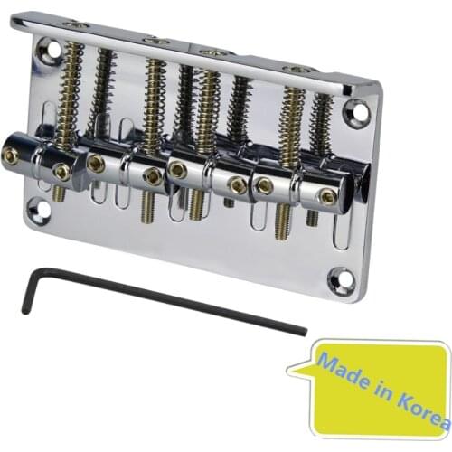 NEW Chrome Bass Bridge 4 Saddle Brass Bass Bridge with Hex Wrench for Electric Bass