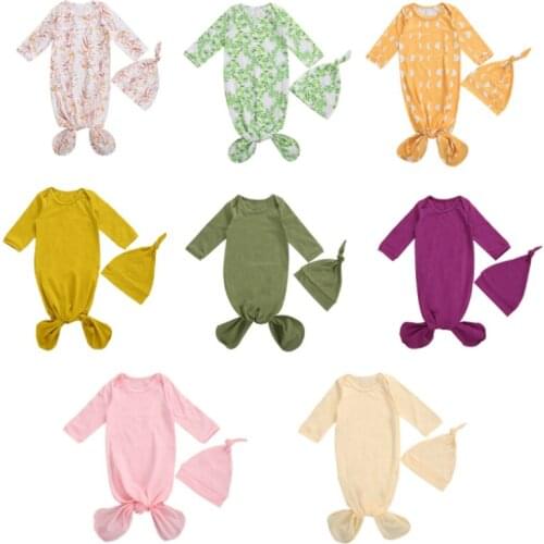 Pudcoco Newborn Baby Girls Pattern Sleepwear Blankets Robes Swaddle+Hat Baby Sleepwear Clothing Long sleeve Autumn Sleeping Bags