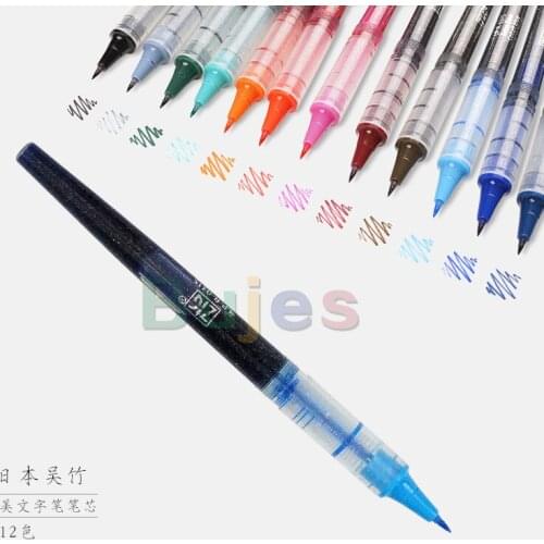 Kuretake ZIG Letter Refill Pen Cocoiro Body Koi-Zakura ,Ink is water-based and water-soluble,available in 12 Colors