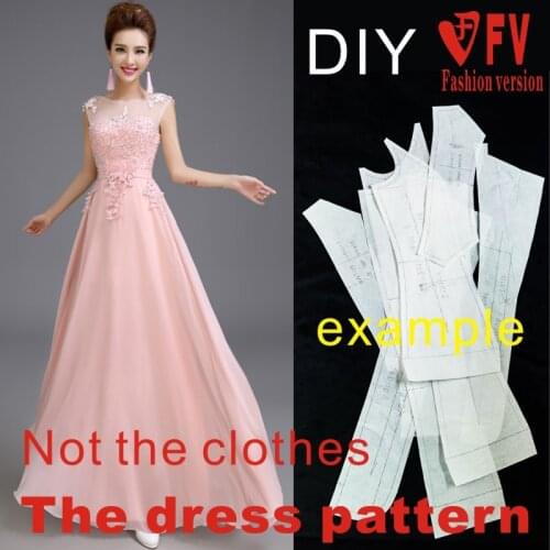 Dresses Sewing Pattern Template Cutting drawing Clothing DIY ((Not selling clothes)) BLQ-218