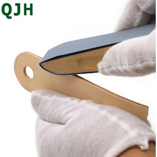 Vegetable tanned leather edge sanding tools beech practical sandpaper block handmade wood sandpaper DIY leather tools