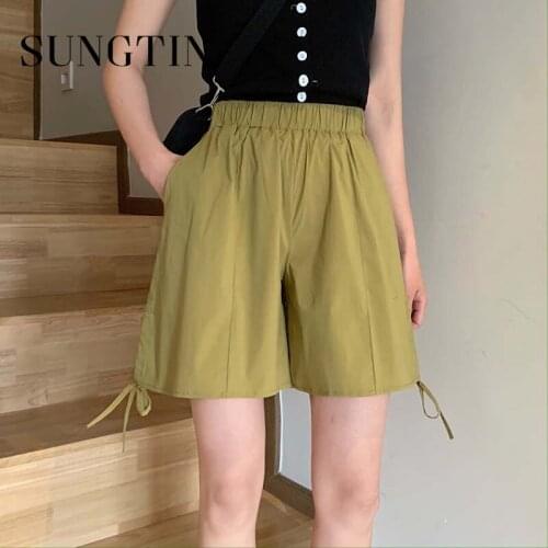 Sungtin Women Shorts Fashion High Waist Shorts Casual Half- Length Cute Kawaii Shorts 2021 Summer Harajuku New Design Outerwear