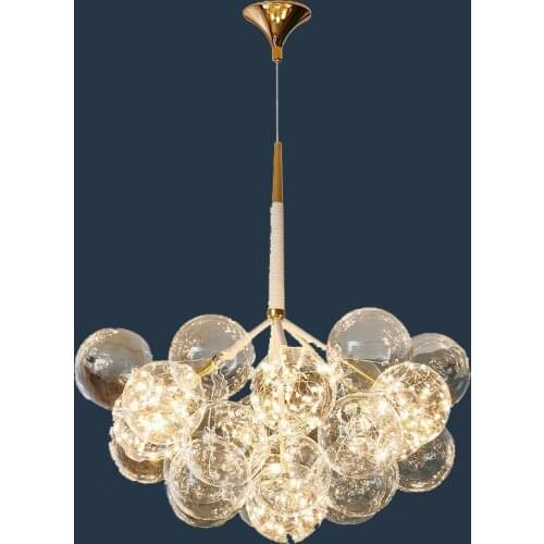 Nordic Glass LED Chandelier Personality Starry Living Room Dining Room Home Decor Hanging Light Bedroom Ceiling Chandelier 220V