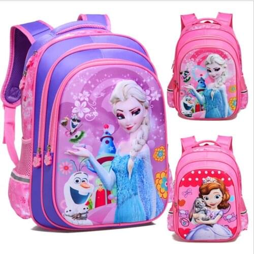 Disney 3D Digital Primary School Bags Frozen Sophia backpack Girls Childrens Bags Kindergarten Schoolbags