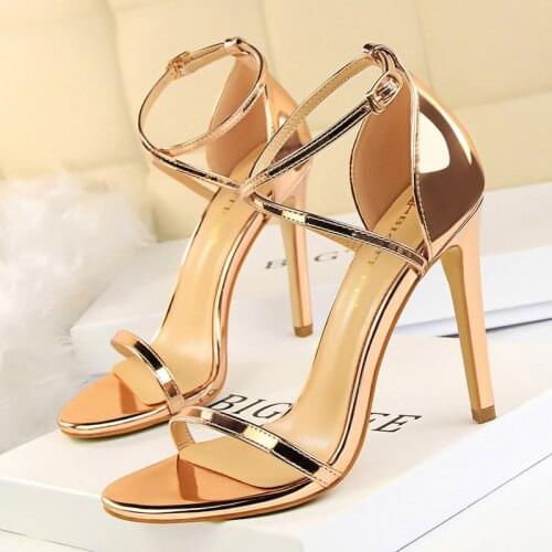 BIGTREE Shoes Women Sandals Stiletto Heels Buckle Strap Sexy High Heels 2021 Luxury Wedding Brides 11cm Heels Pumps Ladies Shoes