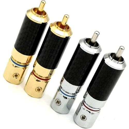 Ahsy 8-teiliger high-end hifi plug DIY audio cable carbon fiber gold plated 62% copper plated 10,5mm lotus plug