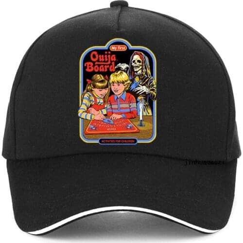 Lets Talk to Ghosts Funny Baseball cap men Steven Rhodes Horror Retro Vintage Style hip hop cap Spooky Scary Halloween Dad hats