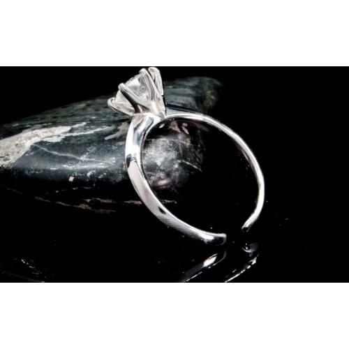 AEAW Sterling Silver 925 6.5mm 1.0ct Moissanite Open Ring Engagement Diamond Ring With national certificate for Women