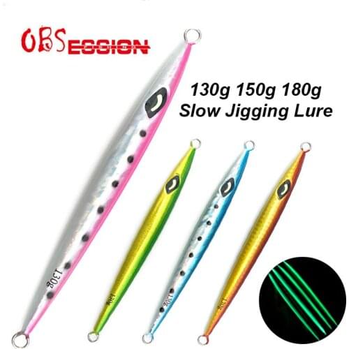 OBSESSION Hard Metal Lead Bait 130g 150g 180g Fast Fall Sinking Jig Fishing Lure Luminous Artificial Wobbler Bait Fishing Tackle