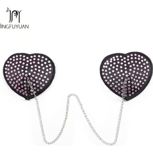 1 Pair Sexy Bra Pasties Sexy Chain Reusable Nipple Cover Self-adhesive Sex Breast Petals Resuable Chain Tassel Nipple Covers