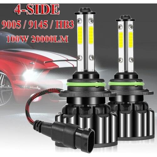 2 Pcs LED Headlights Bulbs 9005/HB3/9145/9140/H10 100W 20000LM High/Low Beam Bulb 6000K White H7 Led Car Accessories