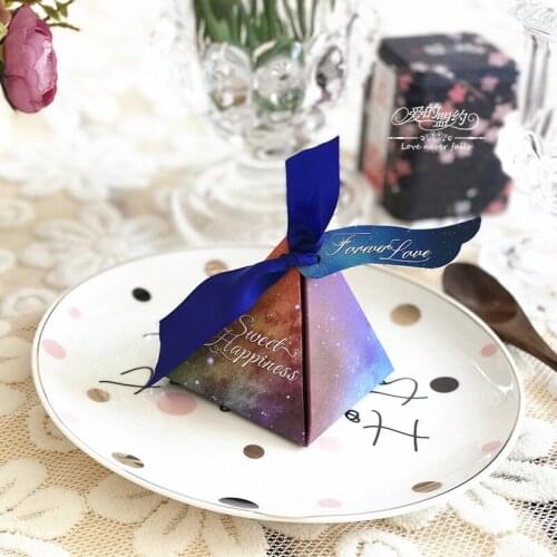 2019 Starry sky of front and back candy box wedding candy box candy gift box Party Supplies Birthday Party Decorations 10pcs