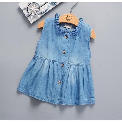 2021 Popular Sweet Girl Vest Dress Denim Skirt Childrens Skirt Cute Childrens Skirt