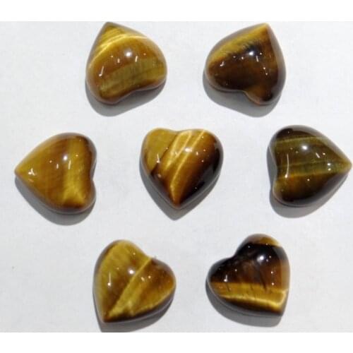 30pcs/lot 10mm natural tiger eye stone heart shape cabochons beads no hole for DIY jewelry making Ring earrings accessories
