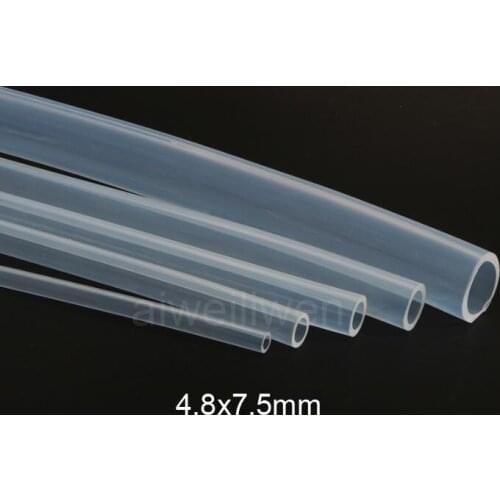 4.8mm ID 4.8x7.5mm FDA medical Food grade transparent silicone Rubber tube silica tubing Capillary silicon hose