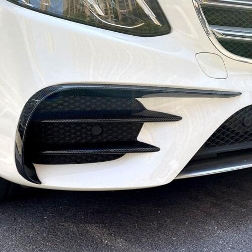 6Pcs Front Bumper Fog Lamp Eyebrow Grille Cover Trim Spoiler for Mercedes-Benz E Class W213 E200 E260 E300 2016-2020