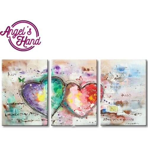 Diy Diamond Painting Cross Stitch Diamond Mosaic 5D Full Diamond Embroidery Handmade Needlework Love Heart triptych home decor