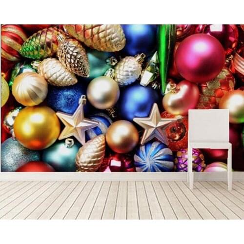 Custom 3D large mural,Holidays Christmas Many Balls wallpapers papel de parede,coffee shop living roomTV wall bedroom wallpaper