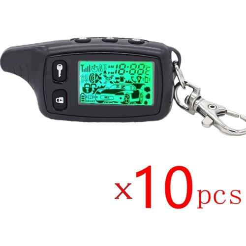 10 Pcs TW 9010 LCD Remote Control Keychain Fob for Russian Tomahawk TW9010 two way car alarm system Tomahawk TW-9010 Key Chain