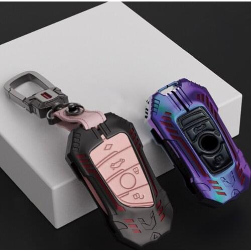 Zinc Alloy Car Key Case Remote Cover Carbon Fibre for BMW F30 E90 F10 E60 E46 F20 1 3 5 Series Fob Keychain Holder Accessories