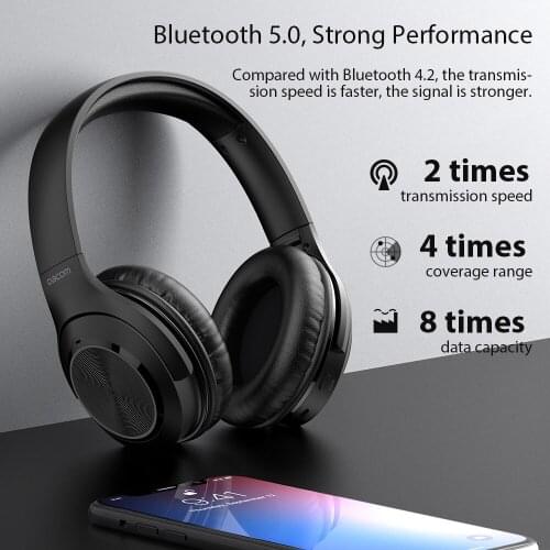 Dacom HF004 2 in 1 Speaker&Headphones with Microphone Deep Bass Wireless Headphones Over Ear, Comfortable Protein Earpads
