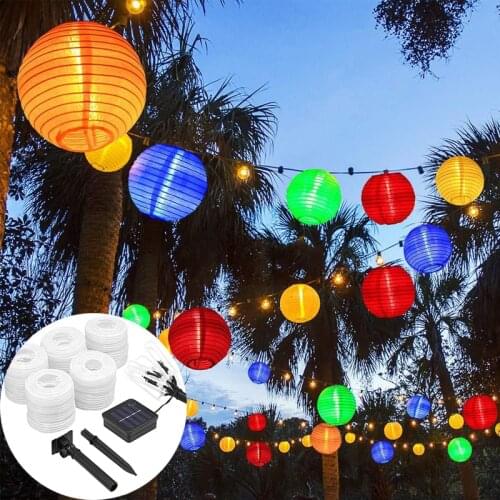 Solar Lantern String Lights Street Garland Solar Led Light Outdoor Chinese Lantern Lamp Waterproof Wedding Lantern Garden Decor