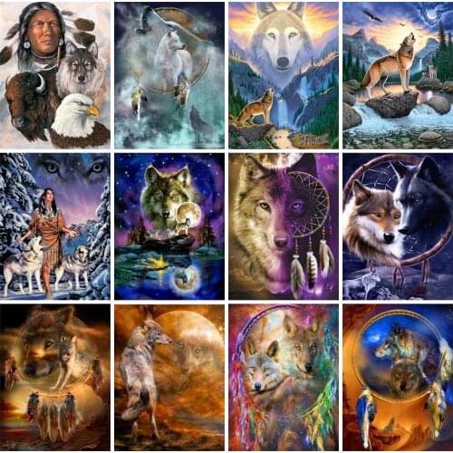 EverShine painting by numbers Wolf DIY oil paint by numbers Animals Picture Art canvas wall set Home decor