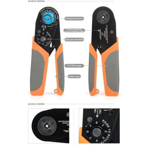 Ezitown HD-3220A Crimping range 0.03-0.52mm2 Aviation pin connector crimping pliers medical equipment needle crimping pliers