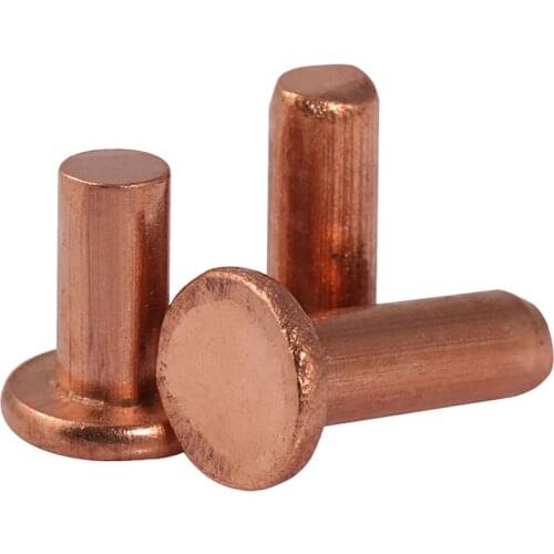 GB109 M5 M6 M8 Copper Solid Rivets AL Knock Flat Head Rivet