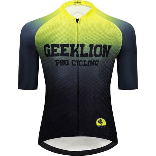 Geeklion Pro New MTB Quick Dry Cycling Jersey Short Sleeves Mens Ropa Ciclismo Aero Bike Clothing