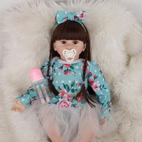 Simulation Baby Silicone Rebirth Doll 60CM Cloth Body Doll Toy Baby Early Education Toy Shooting Props Child Early Playmate