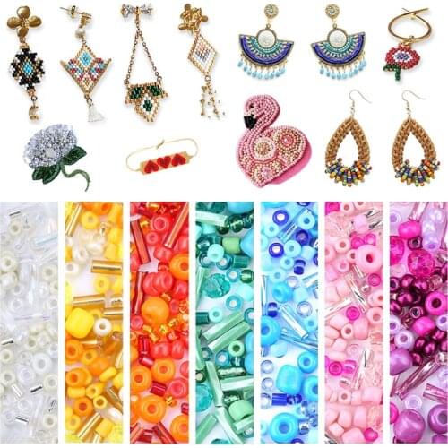 Mixed Colors and Sizes Round Seedbeads Tube Glass Beads For DIY Craft Beading Work Accessories Jewelry Making 20grams/lot