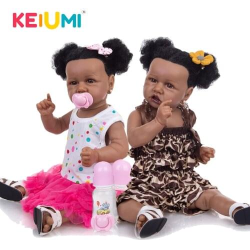 KEIUMI 23Inch Boneca Reborn Doll Reborn Vinyl Full Silicone Body Handmade Doll Menina Lifelike Kids Playmates Birthday Gifts
