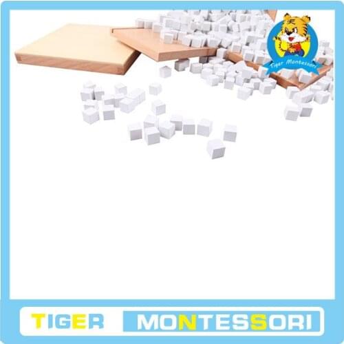 Montessori mathematics Volume Box with 1000 Cubes toy