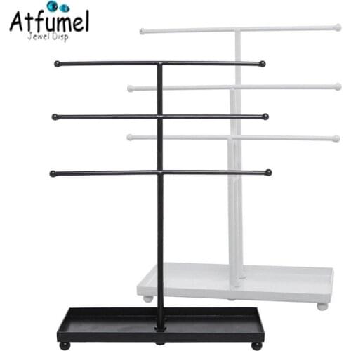 Metal 3 Layer T Bar Necklace Bangle Jewelry Display Rack Lady Bracelet Watch Diamond Box Organizer Ornament Hanger Holder Stand