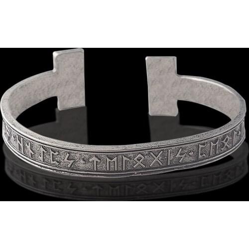 MIDY Handmade Nordic Rune Viking Bangles Men Vintage Talisman Amulet Metal Cuff Bracelets Jewelry Bijoux