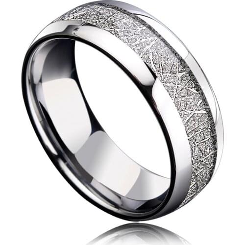 Fashion 8mm Silver Color Stainless Steel Rings for Men Jewelry Accessories Gift Trendy Vintage Pattern Wedding Engagement Band