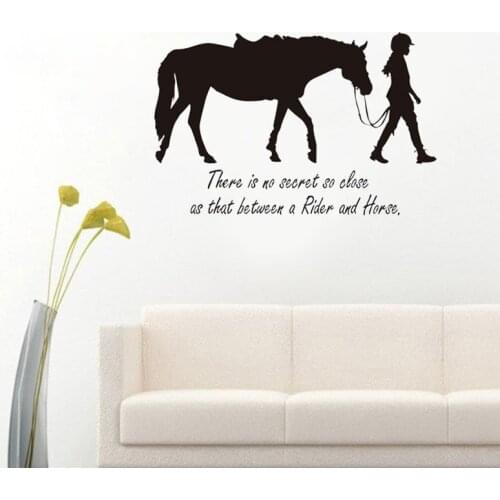 ThereS No Secret Girl So Close As That Between A Rider And Horse Quote Wall Decal Horse Wall Sticker Home Decor Vinyl Art Mural