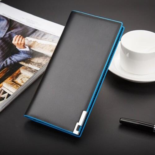 New mens wallet Thin slim wallet leather long Male business Clutch bag Coin Purse Luxury Brand mens wallets Carteira Masculina