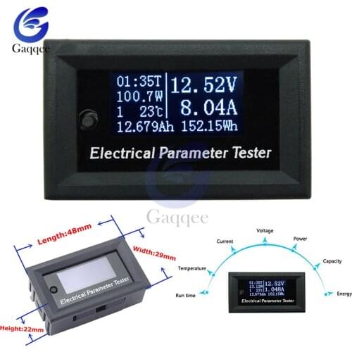 OLED 100V/10A DC Voltmeter display monitor tester Current Meters Charger voltage ammeter battery power supply capacity detection