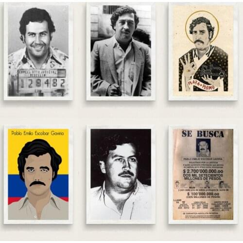 Pablo Escobar Hot Famous Art Painting Vintage Canvas Poster Wall Home Decor