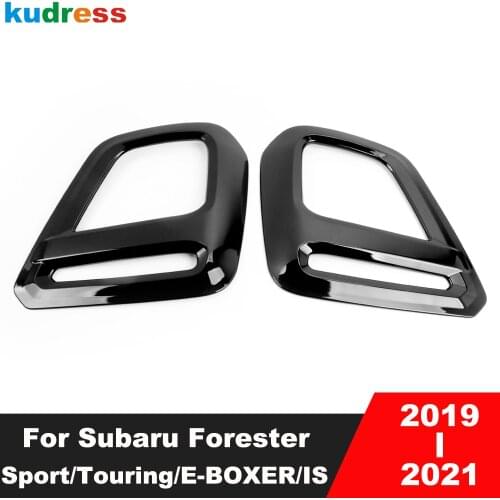 For Subaru Forester Sport/Touring/E-BOXER/IS 2019 2020 2021 Black Front Fog Light Lamp Cover Trim Car Foglight Trims Stickers