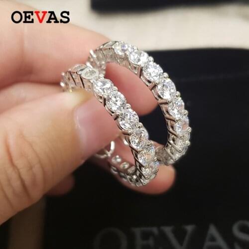 OEVAS Sparkling Created Moissanite Hoop Earrings For Women Top Quality 100% 925 Sterling Silver High Carbon Diamond Fine Jewelry