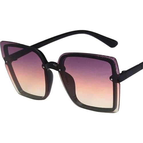 Square Frame Women Men Sunglasses Purple Pink Lens UV400 Eye Protection Girl Sexy Ladies Outdoor Eyewear