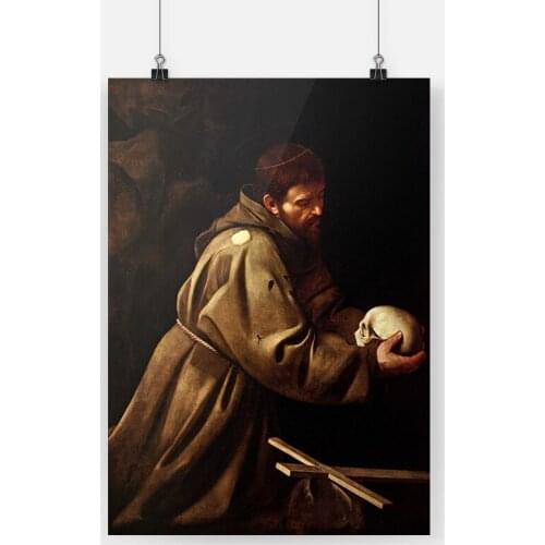 Saint Francis in Prayer Caravaggio Canvas poster Painting wall Art decor Living room Bedroom Study Home Decoration Prints