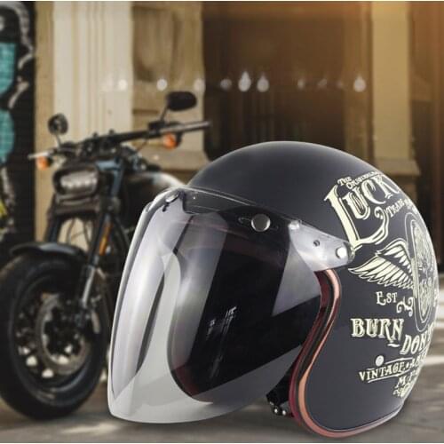 Universal 3-Snap Open Face Bubble Shield Visor Motorcycle Helmet Accessories for Scratch Resistant UV Protected