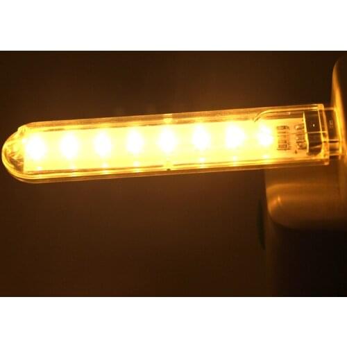 USB 5V LED Night light 3leds 8leds SMD5730 Chip White / Warm white Desk Book Reading Lamp Camping Bulb For Mobile Charger Laptop