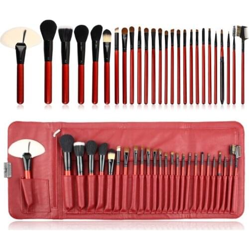High quality pony hair 26pcs cosmetic brushes kit goat hair powder brushes nylon hair foundation makeup brush set