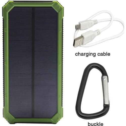 PowerGreen Solar Battery Power Bank 15000mAh Solar Charger with Double USB for Phone